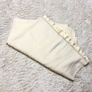 Vintage Waffle Weave Acrylic Thermal Blanket Ivory White Satin Trim 82”x 65”